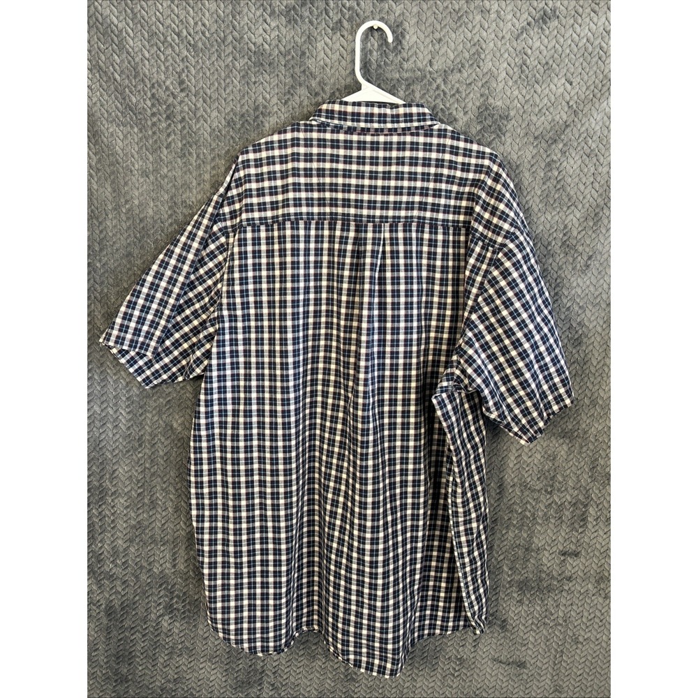 Wrangler Rugged Wear Shirt Men 3XLT Blue Plaid Button Up Short Sleeve Work - Picture 6 of 6